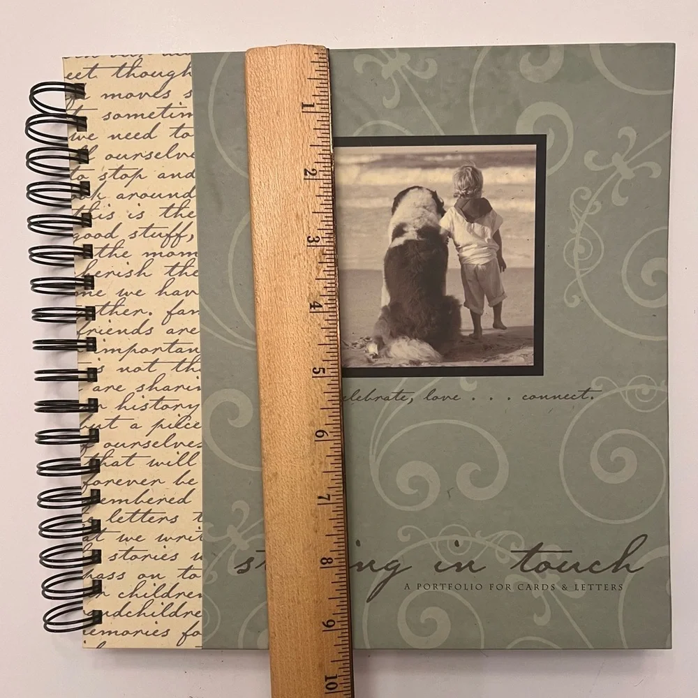 Unique Green & Cream Portfolio for Cards & Letters a Pocket for Each Month NWOT